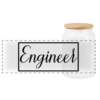Engineer Proud Graduated Engineering Student - Panoramic Cookie Jar with Wooden Lid - white - Front