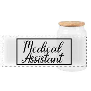 Medical Assistant Proud Graduated Health Care - Panoramic Cookie Jar with Wooden Lid - white - Front