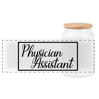 Physician Assistant Proud Physician Assistant Gift - Panoramic Cookie Jar with Wooden Lid - white - Front