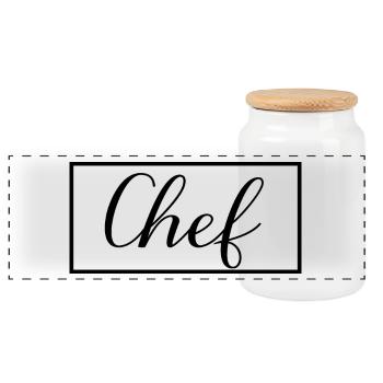 Chef Proud Graduated Chef Culinary Art Student - Panoramic Cookie Jar with Wooden Lid - white - Front