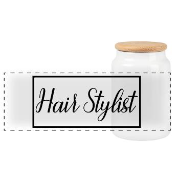 Coiffeur fier Diplômé Cadeau de coiffeur - Boîte à biscuits avec couvercle en bois - blanc - Devant