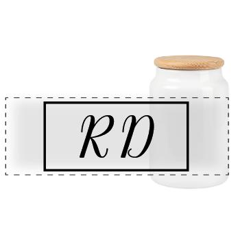 RD Registered Dietitian Proud Graduated Dietitian - Panoramic Cookie Jar with Wooden Lid - white - Front