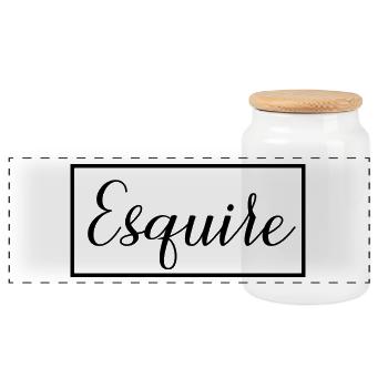 Esquire Graduated Lawyer School Student - Panoramic Cookie Jar with Wooden Lid - white - Front