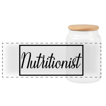 Nutritionist Proud Graduated Nutritionist Student - Panoramic Cookie Jar with Wooden Lid - white - Front