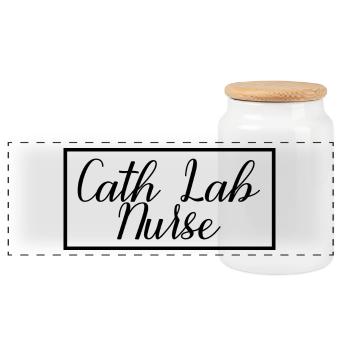 Une infirmière de laboratoire de cathétérisme fière d’être étudiante diplômée en sciences infirmières - Boîte à biscuits avec couvercle en bois - blanc - Devant