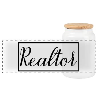 Agent immobilier fier étudiant diplômé en immobilier - Boîte à biscuits avec couvercle en bois - blanc - Devant