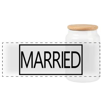 Couple marié assorti Hommes & Femmes Jour de mariage - Boîte à biscuits avec couvercle en bois - blanc - Devant