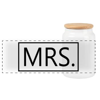 Mrs. Matching Paar Verlobung Hochzeit Flitterwochen - Panorama Keksdose mit Holzdeckel - Weiß - Vorne