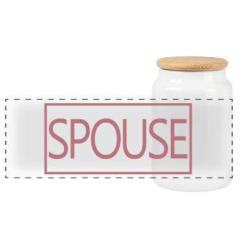 Couple jumelé conjoint hommes et femmes Jour de mariage - Boîte à biscuits avec couvercle en bois - blanc - Devant