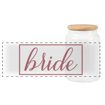 Braut Matching Paar Verlobung Hochzeit Flitterwochen - Panorama Keksdose mit Holzdeckel - Weiß - Vorne