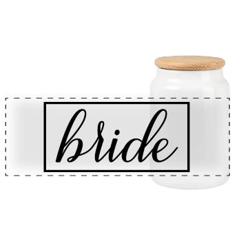 Braut Matching Paar Verlobung Hochzeit Flitterwochen - Panorama Keksdose mit Holzdeckel - Weiß - Vorne