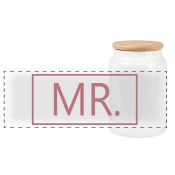 Mr. Matching Couple Verlobung Hochzeit Flitterwochen - Panorama Keksdose mit Holzdeckel - Weiß - Vorne