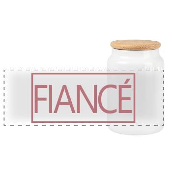 Verlobte Matching Verlobung Geschenk Hochzeit des Bräutigams - Panorama Keksdose mit Holzdeckel - Weiß - Vorne