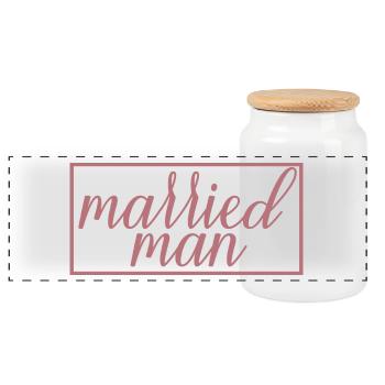 Verheirateter Mann Matching Paar Hochzeit Flitterwochen - Panorama Keksdose mit Holzdeckel - Weiß - Vorne