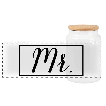 Mr. Matching Paar Verlobung Hochzeit Flitterwochen - Panorama Keksdose mit Holzdeckel - Weiß - Vorne