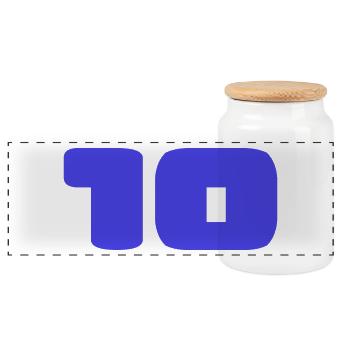 10. 10 ANS. 10e ANNIVERSAIRE. ANNIVERSAIRE 10 ANS. - Boîte à biscuits avec couvercle en bois - blanc - Devant