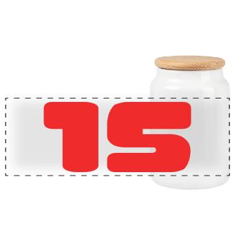 15. 15 YEARS. 15th ANNIVERSARY. BIRTHDAY 15 YEARS. - Panoramic Cookie Jar with Wooden Lid - white - Front