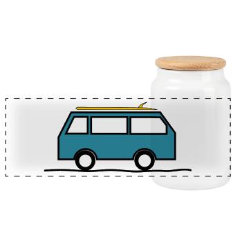 DAD. GRANDPA. FATHER'S DAY. MISTRESS. MASTER - Panoramic Cookie Jar with Wooden Lid - white - Front
