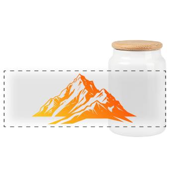 Monts Berge Gebirge - Boîte à biscuits avec couvercle en bois - blanc - Devant