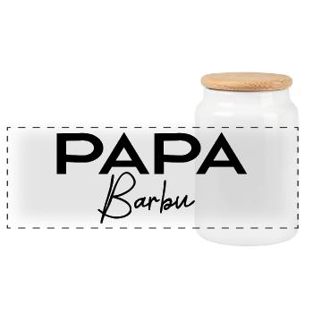 Bearded Dad - Panoramic Cookie Jar with Wooden Lid - white - Front