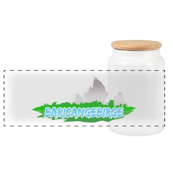 Barisangebirge - Panorama Keksdose mit Holzdeckel - Weiß - Vorne