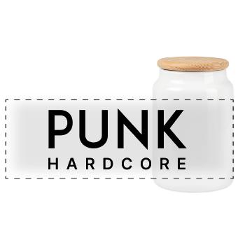 punk hardcore - Boîte à biscuits avec couvercle en bois - blanc - Devant