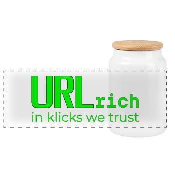 URLrich-in klicks we trust - Panorama Keksdose mit Holzdeckel - Weiß - Vorne