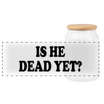 is he dead yet - Panorama Keksdose mit Holzdeckel - Weiß - Vorne