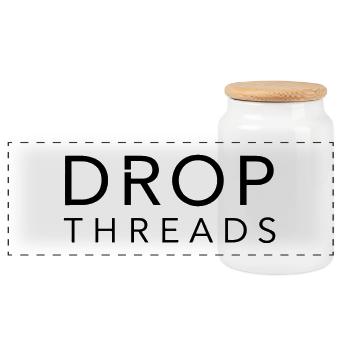 Drop Threads : Typographie minimaliste - Boîte à biscuits avec couvercle en bois - blanc - Devant