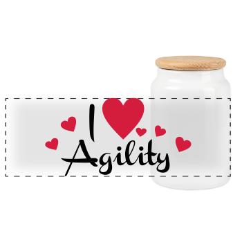 2541614 15923905 agility - Boîte à biscuits avec couvercle en bois - blanc - Devant