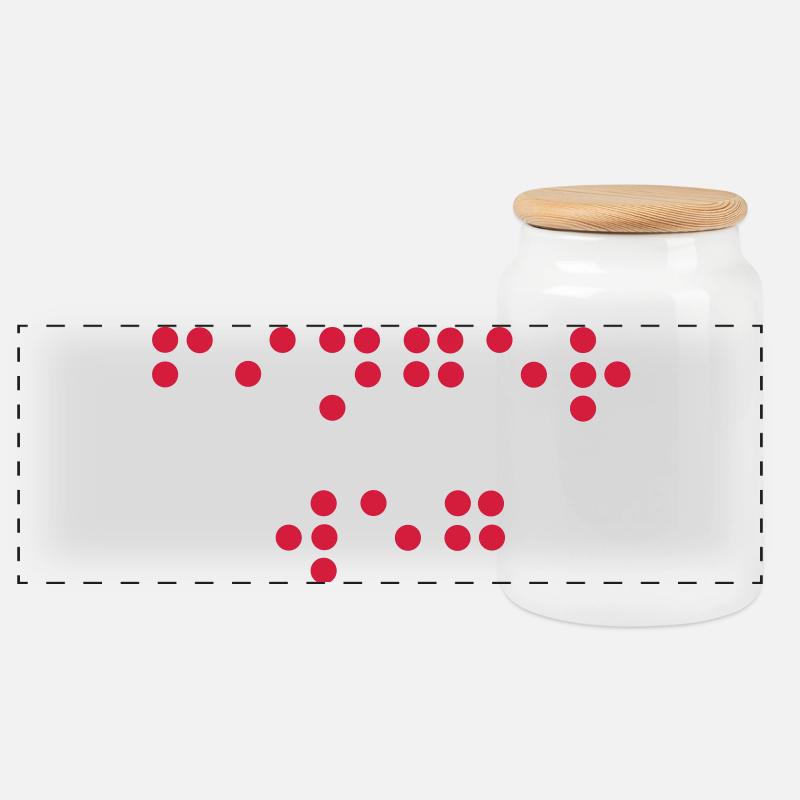 Restez à l'écart - en braille - Boîte à biscuits avec couvercle en bois - blanc