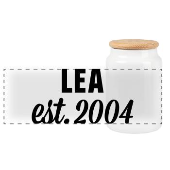 Lea est 2004 - Panorama Keksdose mit Holzdeckel - Weiß - Vorne