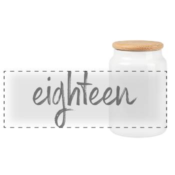 18 eighteen 18th birthday gift of majority - Panoramic Cookie Jar with Wooden Lid - white - Front