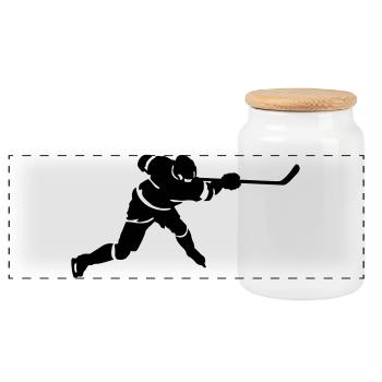Hockey - Boîte à biscuits avec couvercle en bois - blanc - Devant