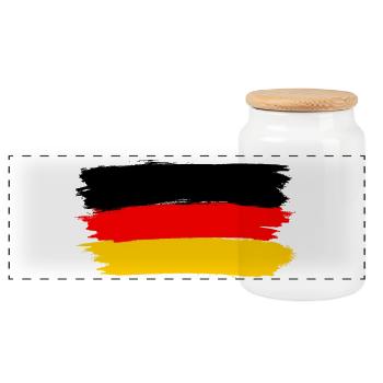 Drapeau de l’Allemagne ✅ Drapeau de l’Allemagne ✔ - Boîte à biscuits avec couvercle en bois - blanc - Devant