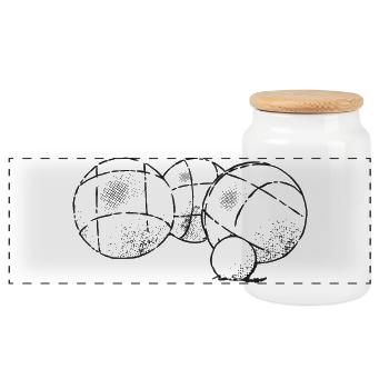Boules balls for boules and petanque players - Panoramic Cookie Jar with Wooden Lid - white - Front