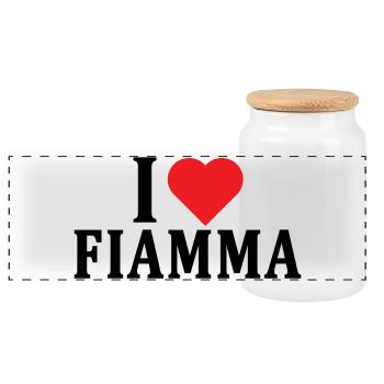 T-Shirt I love Flame T-Shirt Geschenkidee - Panorama Keksdose mit Holzdeckel - Weiß - Vorne