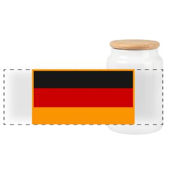 Deutsche Flagge in Vintage Design - Panorama Keksdose mit Holzdeckel - Weiß - Vorne