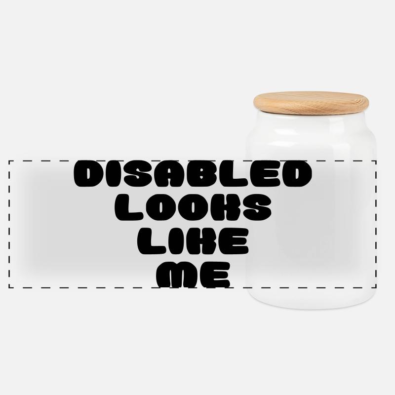 A disabled person looks like this * - Panoramic Cookie Jar with Wooden Lid - white