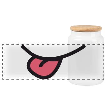 Don't stick out your tongue!! - Panoramic Cookie Jar with Wooden Lid - white - Front