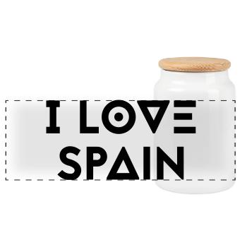 I LOVE SPAIN - Panoramic Cookie Jar with Wooden Lid - white - Front