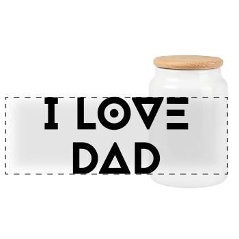 J’AIME PAPA - Boîte à biscuits avec couvercle en bois - blanc - Devant