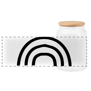 Arc-en-ciel - Boîte à biscuits avec couvercle en bois - blanc - Devant