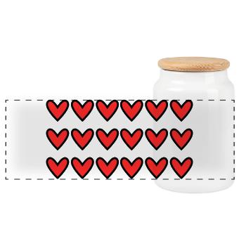 HAPPY BIRTHDAY. HAPPY BIRTHDAY. ANNIVERSARY. - Panoramic Cookie Jar with Wooden Lid - white - Front