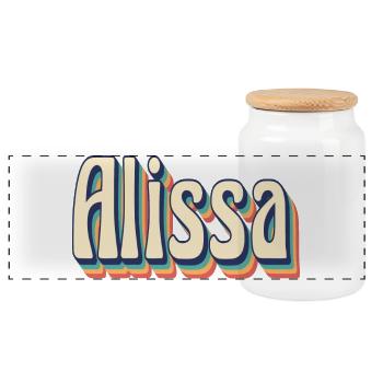 Alissa T-Shirt Retro Vintage T-Shirt Geschenkidee - Panorama Keksdose mit Holzdeckel - Weiß - Vorne