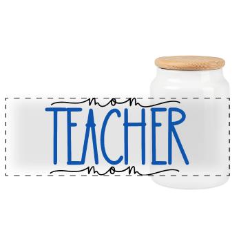 Professeur Fière Maman Mignon Cadeau - Boîte à biscuits avec couvercle en bois - blanc - Devant