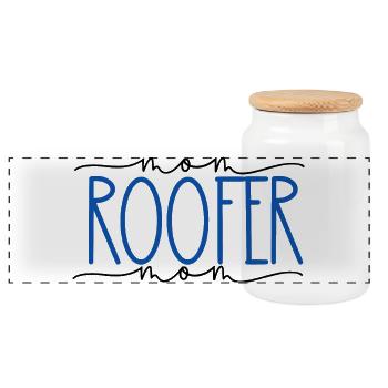 Dachdeckerin stolze Mama süßes Geschenk - Panorama Keksdose mit Holzdeckel - Weiß - Vorne