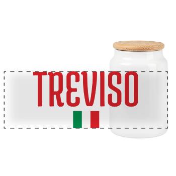 Treviso-Italien Flagge - Panorama Keksdose mit Holzdeckel - Weiß - Vorne