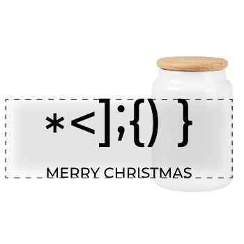 Simple Merry Christmas - Panorama Keksdose mit Holzdeckel - Weiß - Vorne