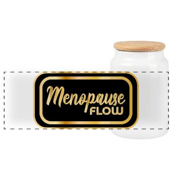 MENOPAUSE WECHSELJAHRE FRAUEN - Panorama Keksdose mit Holzdeckel - Weiß - Vorne